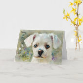 Schattige lief Schattig hond denken aan je Kaart (Gele Bloem)