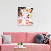 schattige liefde baby fotocollage kwekerij pasgebo canvas afdruk (Insitu (Woonkamer))