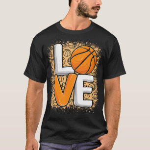 Schattige Liefde Basketbal Print Vrouwen Basketbal T-shirt