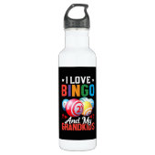 schattige liefde Bingo Grandkids woord kunst Waterfles (Voorkant)