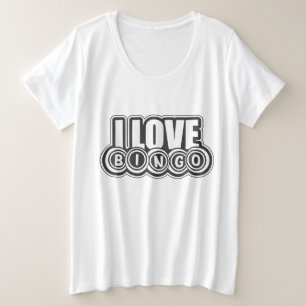 Schattige liefde Bingo woordkunst Grote Maat T-shirt