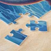 Schattige liefde dolfijn strand legpuzzel (Zijkant)