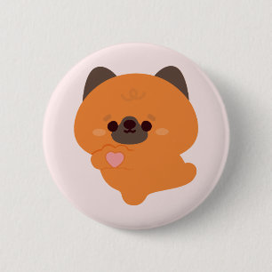 Schattige liefde Duitse Herders Puppy Ronde Button 5,7 Cm