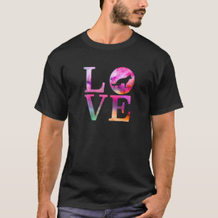 Schattige Liefde Duitse Herdershond Roze Kleurrijk T-shirt