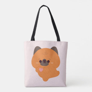 Schattige liefde Duitse Herderspuppy Tote Bag
