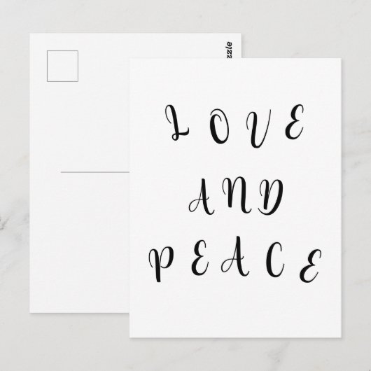 Schattige Liefde En Vrede Briefkaart (Voorkant / Achterkant)