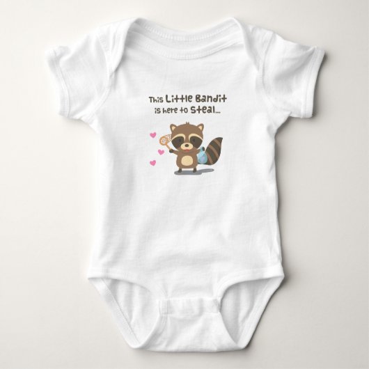 Schattige liefde gemaskerde bandiet wasbeer voor b romper (Voorkant)