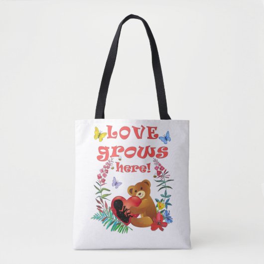 Schattige "Liefde groeit hier" Moederschap/Moeders Tote Bag (Voorkant)