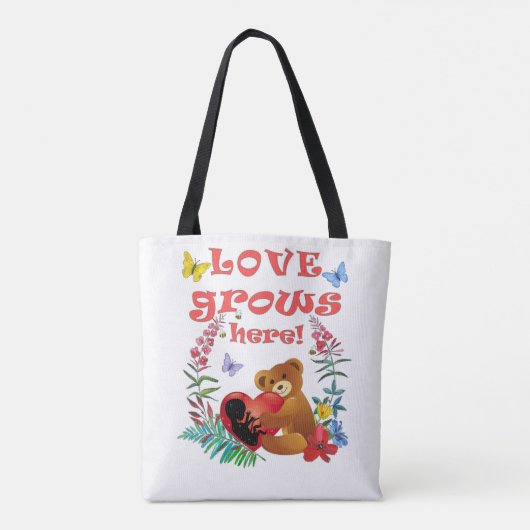 Schattige "Liefde groeit hier" Moederschap/Moeders Tote Bag (Achterkant)