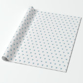 Schattige Liefde Hart Baby Blauw Waterverf Cadeaupapier (Uitgerold)