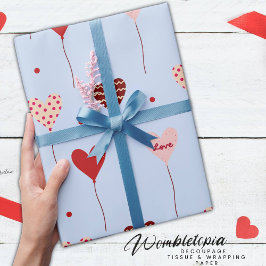 Schattige Liefde Hart Ballon Patroon Wrapping Papi Cadeaupapier