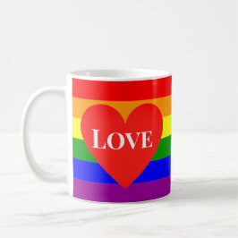 Schattige Liefde Hart Rainbow Pride Flag LGBTQ Koffiemok