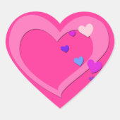 Schattige Liefde Hart Sticker (Voorkant)