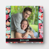 Schattige Liefde Harten Foto Gepersonaliseerd Name Fotoplaat (Voorkant)