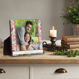 Schattige Liefde Harten Foto Gepersonaliseerd Name Fotoplaat