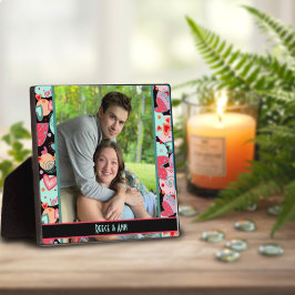 Schattige Liefde Harten Foto Gepersonaliseerd Name Fotoplaat
