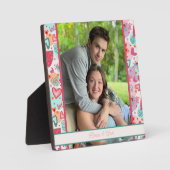 Schattige Liefde Harten Foto Gepersonaliseerd Name Fotoplaat (Voorkant)