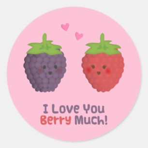 Schattige Liefde Je Berry Veel Pun Humor Ronde Sticker