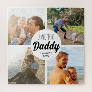 Schattige liefde jij 'papa' aangepaste fotocollage legpuzzel