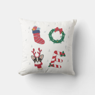 Schattige liefde kerstvakantie puppy krans kussen
