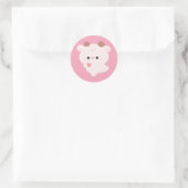 Schattige Liefde Koe Ronde Sticker (Tas)