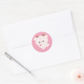 Schattige Liefde Koe Ronde Sticker (Envelop)