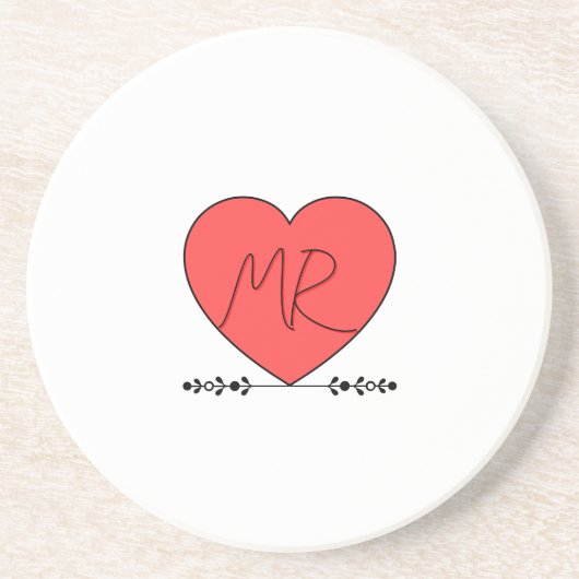 Schattige Liefde MN Zandsteen Onderzetter (Voorkant)