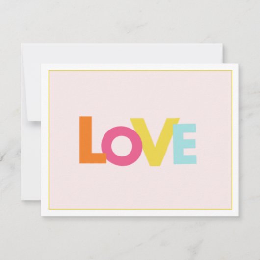 Schattige "LIEFDE" opgevouwen bedankkaart (Voorkant)