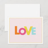 Schattige "LIEFDE" opgevouwen bedankkaart (Voorkant / Achterkant)