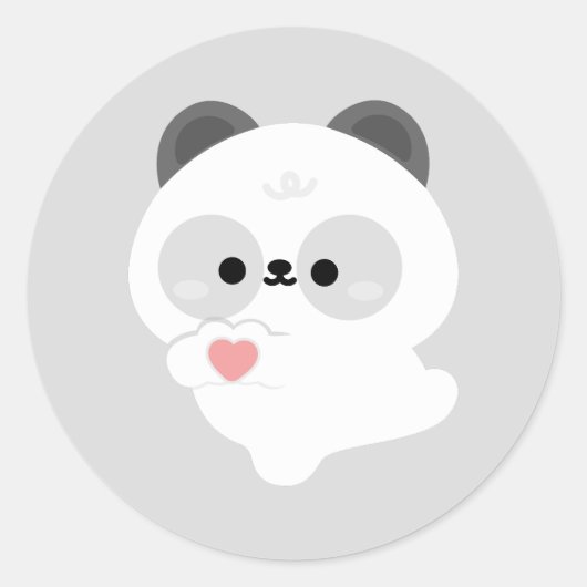 Schattige Liefde Panda Ronde Sticker (Voorkant)