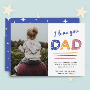 Schattige liefde papa typografie fotokaart feestdagenkaart