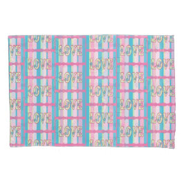 Schattige Liefde Quote Pastel Roze Geel Blauw Patr Kussensloop