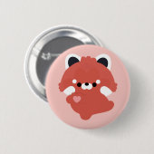 Schattige liefde rode panda ronde button 5,7 cm (Voorkant /achterkant)