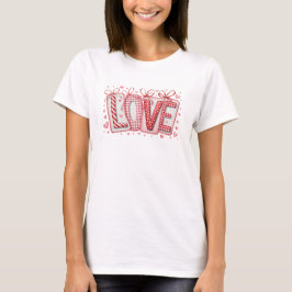 Schattige liefde Rood en witte typografie Valentij T-shirt