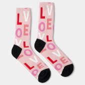 Schattige Liefde Roze Rood Witte Valentijn Sokken (Rechts)