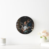 Schattige LIEFDE Script Naam Foto Ronde Klok (Huis)