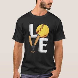 Schattige Liefde Softbal Speler Vrouwen Meisjes So T-shirt