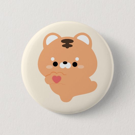 Schattige Liefde Tijger Ronde Button 5,7 Cm (Voorkant)