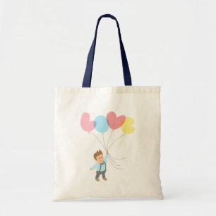 Schattige liefde tilt ons op Jongen met ballonnen Tote Bag