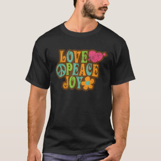 Schattige Liefde Vrede Vreugde Vrede Hippie Liefhe T-shirt