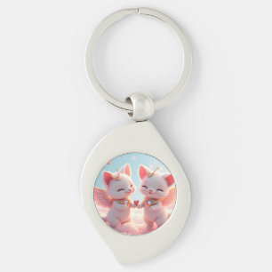 Schattige Liefdekatten Sleutelhanger
