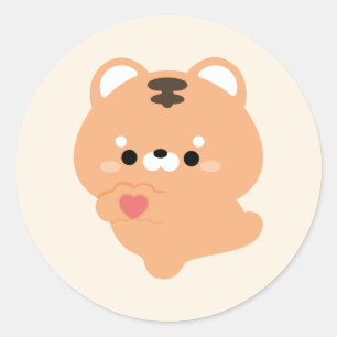 Schattige Liefdes Tijger Ronde Sticker