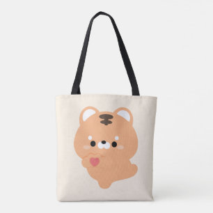 Schattige liefdes tijger tote bag