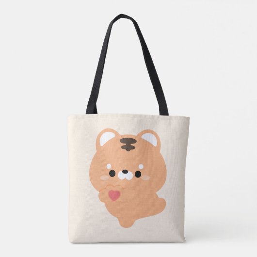 Schattige liefdes tijger tote bag (Achterkant)