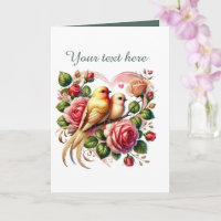 Schattige liefdes vogels Huwelijk voeg tekst toe 
