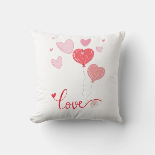 Schattige Liefdesballonnen & Harten – Schattigee V Kussen (Voorkant)