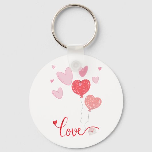 Schattige Liefdesballonnen & Harten – Schattigee V Sleutelhanger