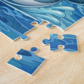 Schattige liefdesdolfijn strand legpuzzel (Zijkant)