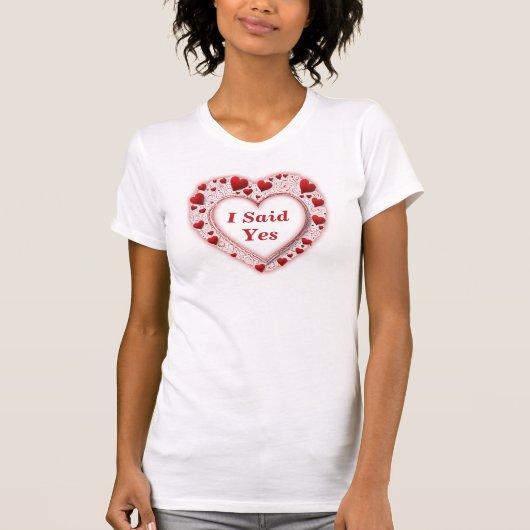 Schattige liefdeshart Ik zei ja wit voorstel A.I. T-shirt (Voorkant)