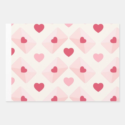 Schattige liefdeshart inpakpapier vel (Voorkant 2)